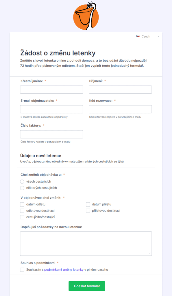 Změna z jakéhokoli důvodu