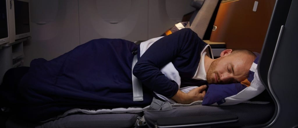 Lufthansa spánek v byznys třídě